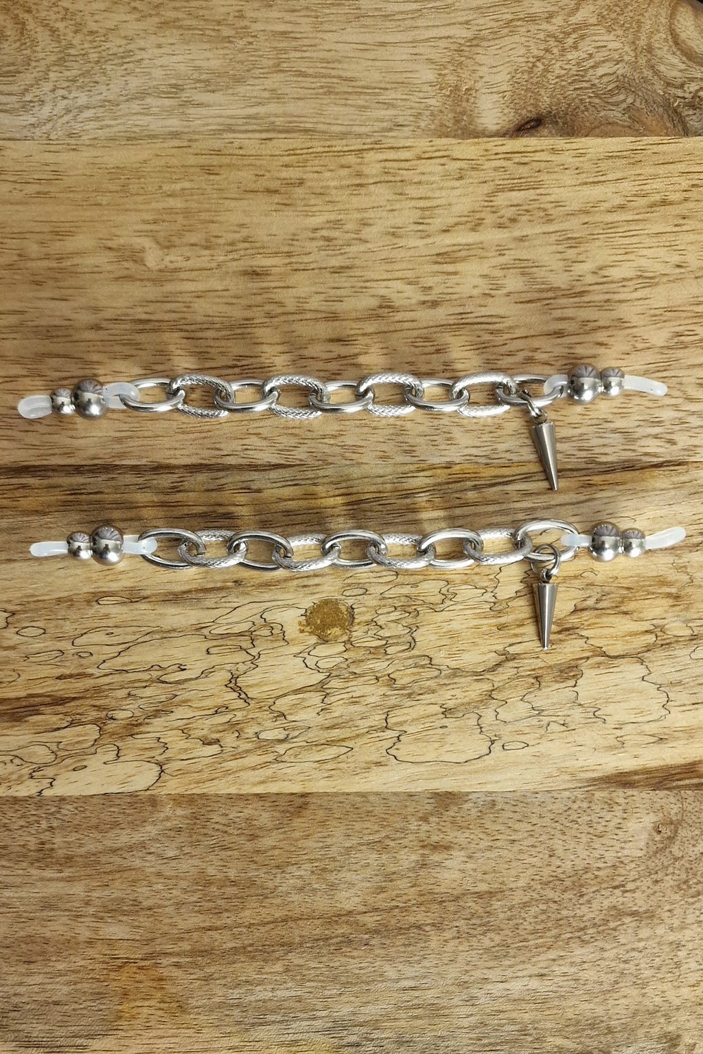 Bijoux simples de lunettes - Chainettes argentées & pics