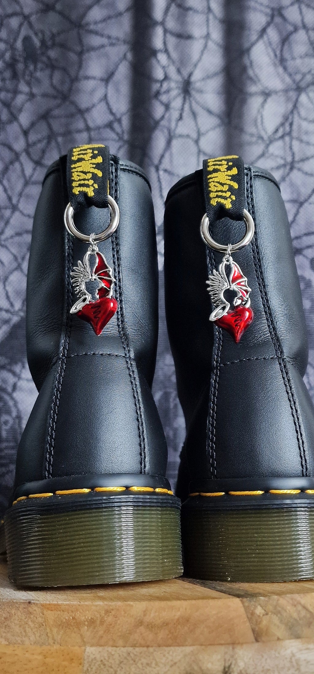 Bijoux simples sur brides arrière - Coeur ailes d'Ange & Diable