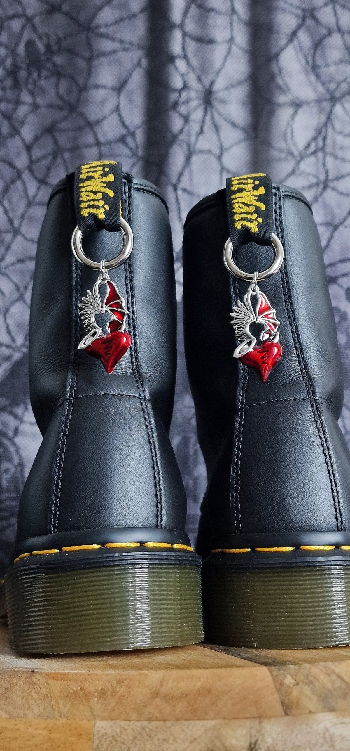 Bijoux simples sur brides arrière - Coeur ailes d'Ange & Diable