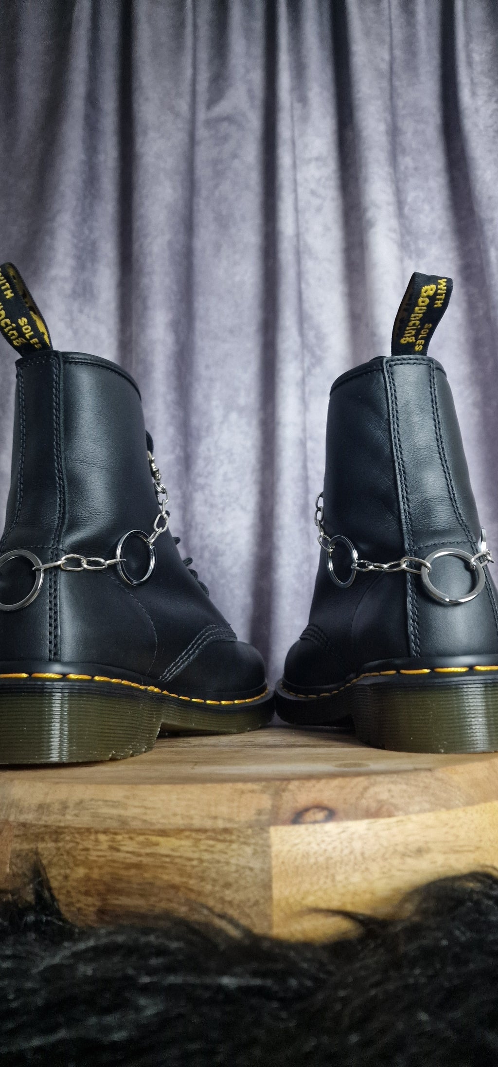 Bijoux chaînes sur lacets - Anneaux upcyclés et pics
