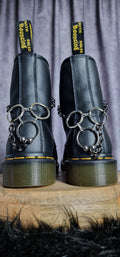 Bijoux chaînes sur lacets - Anneaux upcyclés, billes & chainette