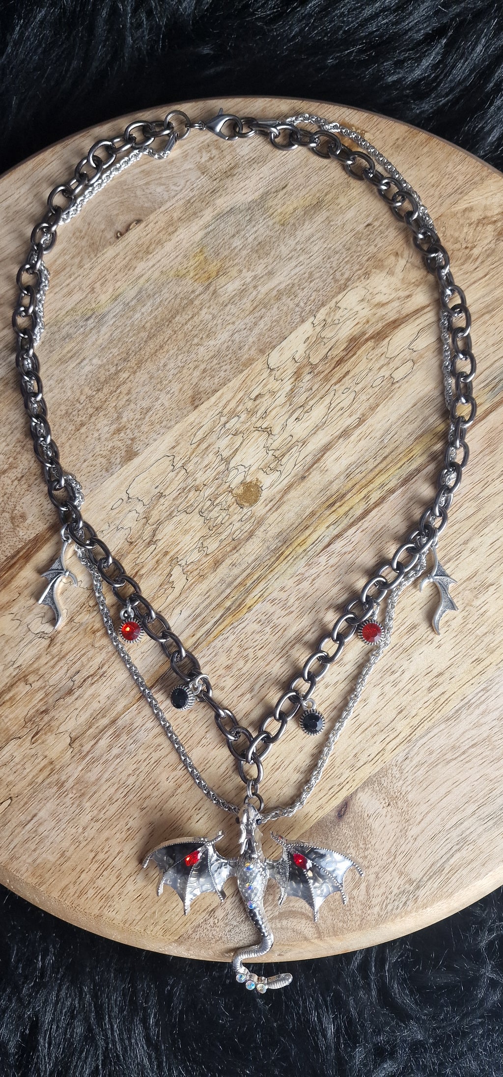 Collier fantaisie - Dragon & strass