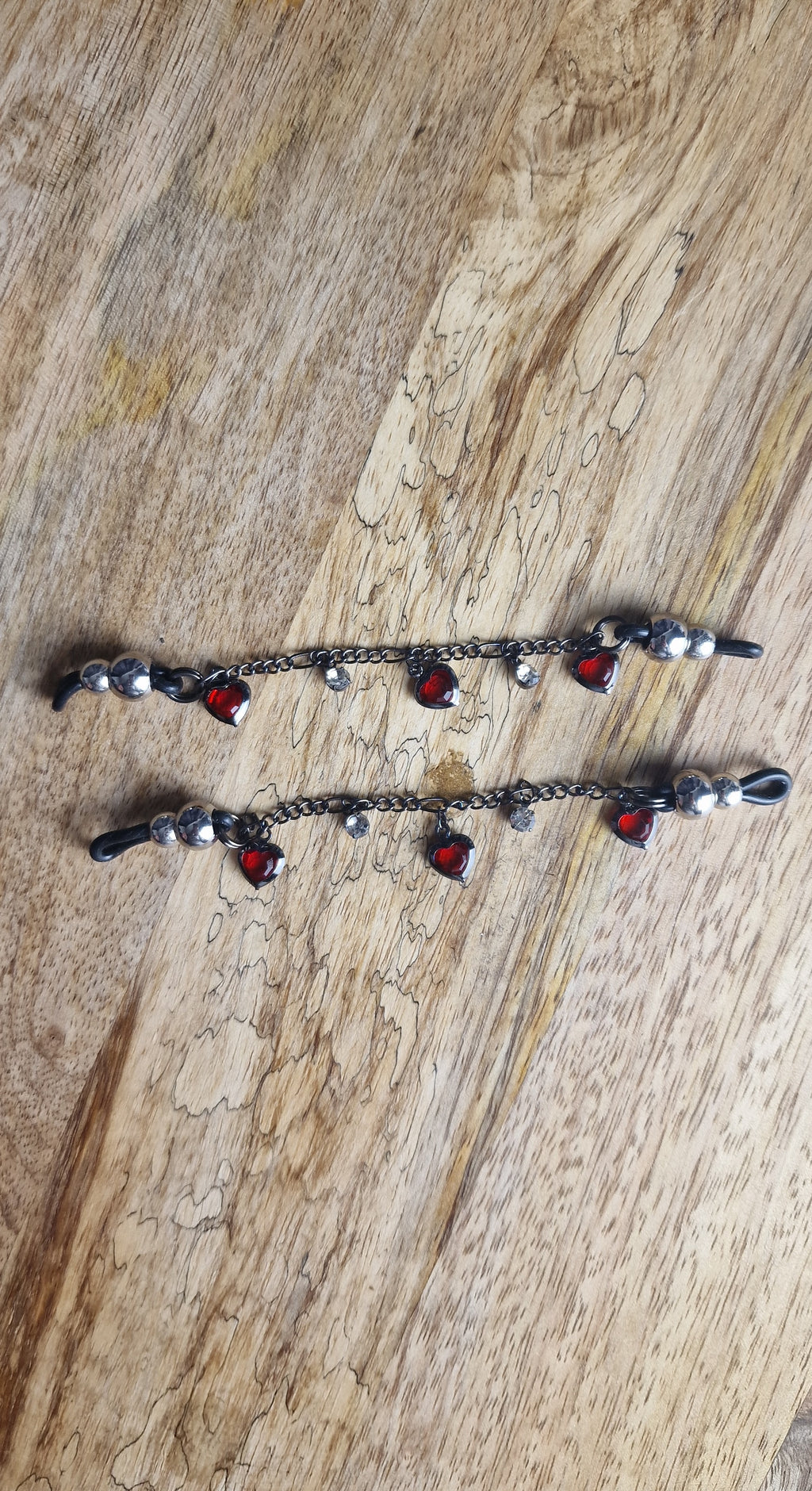 Bijoux simples de lunettes - Chainettes & strass coeurs