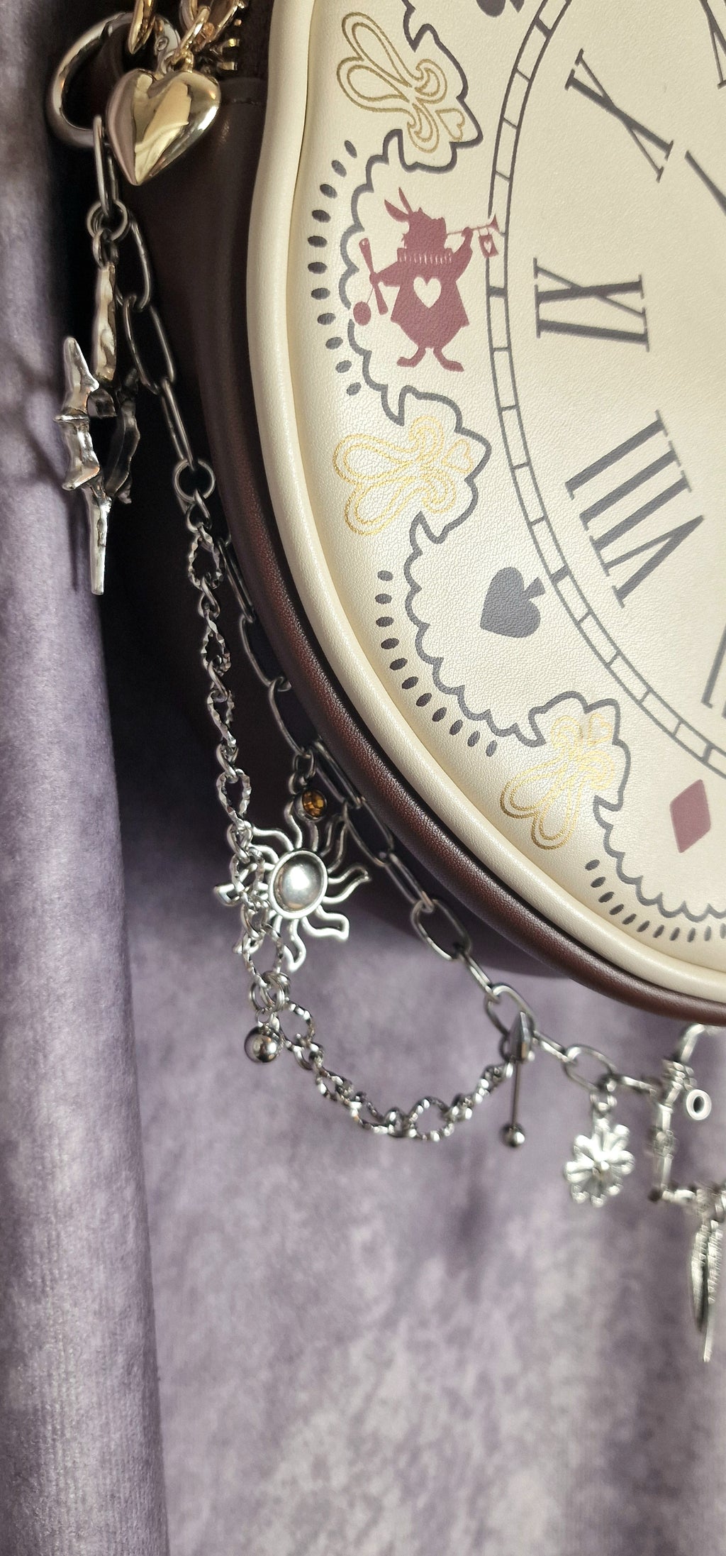 Chaîne de sac - Soleil, Lune, piercings, coeur, fleur, ailes, étoiles & papillon