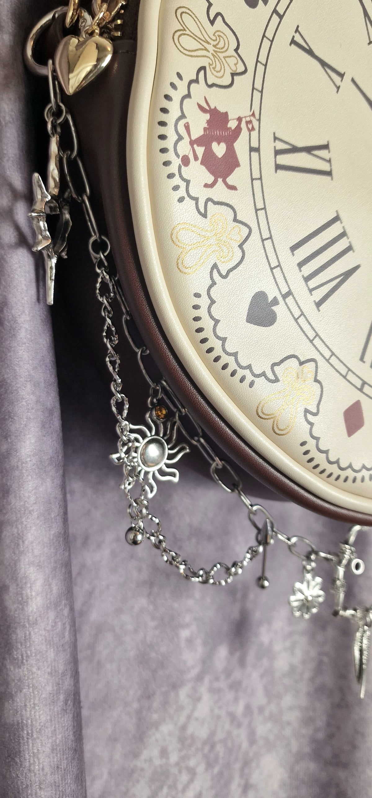 Chaîne de sac - Soleil, Lune, piercings, coeur, fleur, ailes, étoiles & papillon