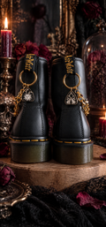 Bijoux chaînes sur brides arrière et lacets - Ouija chat, lune & soleil