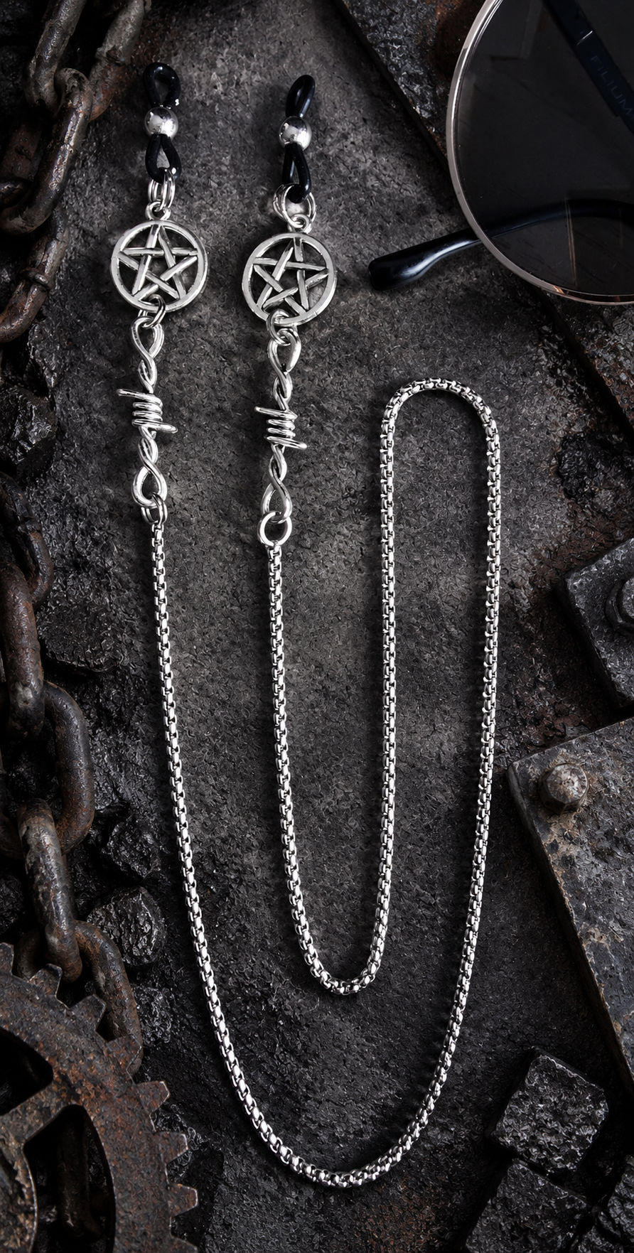 Chaîne de lunettes - Pentacle & barbelé
