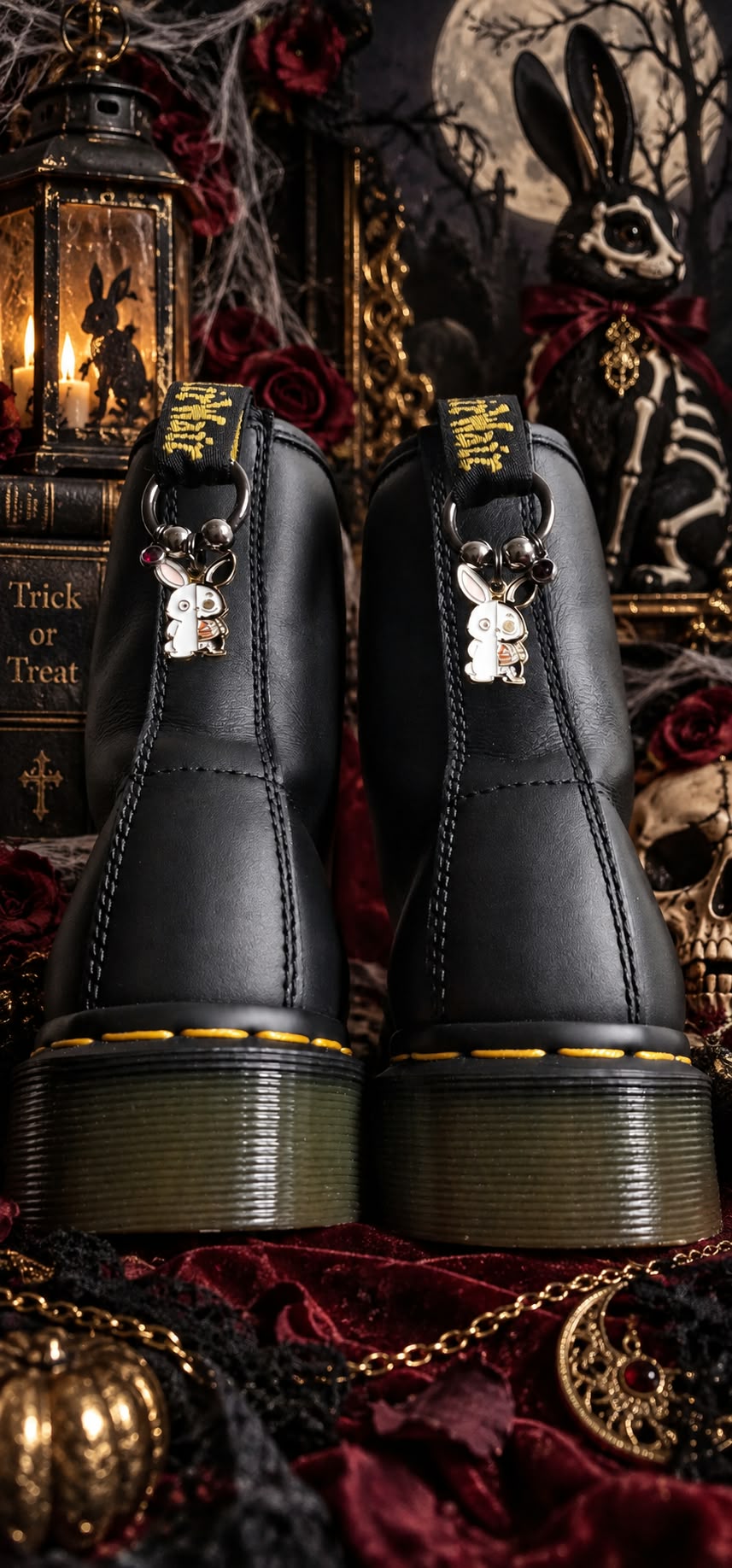 Bijoux simples sur brides arrière - Lapin & squelette