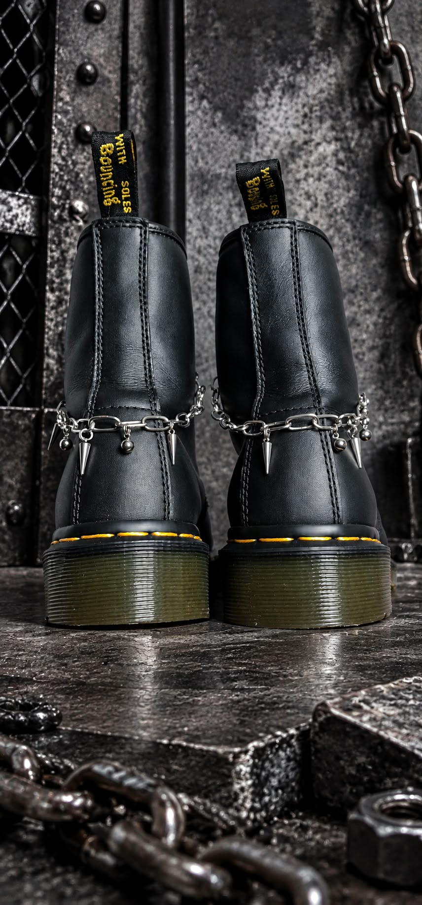 Bijoux chaînes sur lacets - Pics & billes