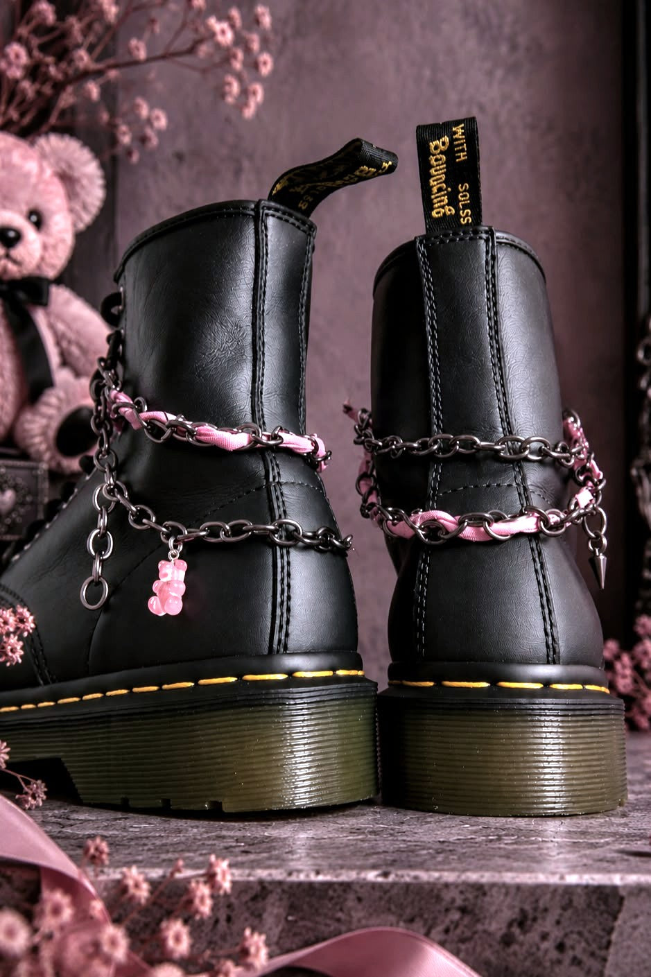 Bijoux chaînes sur lacets - Ourson & bandana