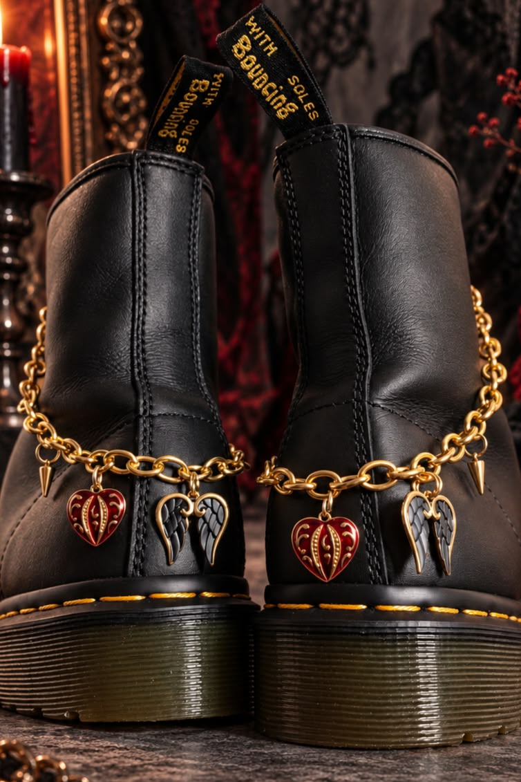 Bijoux chaînes sur lacets - Coeur & Ailes d'Ange