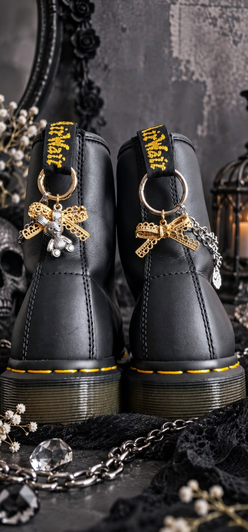 Bijoux chaînes sur brides arrière et lacets - Lapin & Noeud dentelle