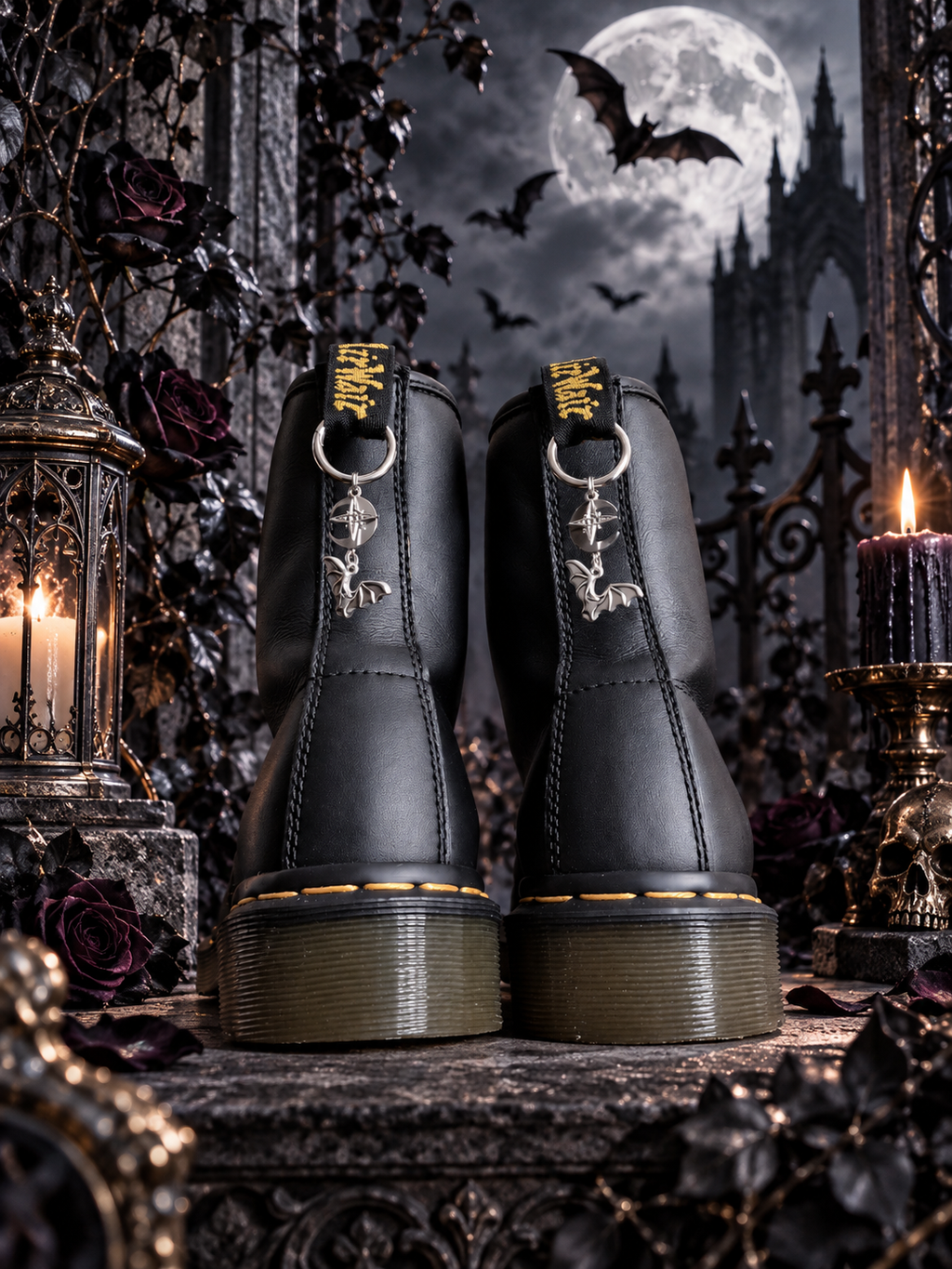 Bijoux simples sur brides arrière - Chauve-souris, lune & étoile